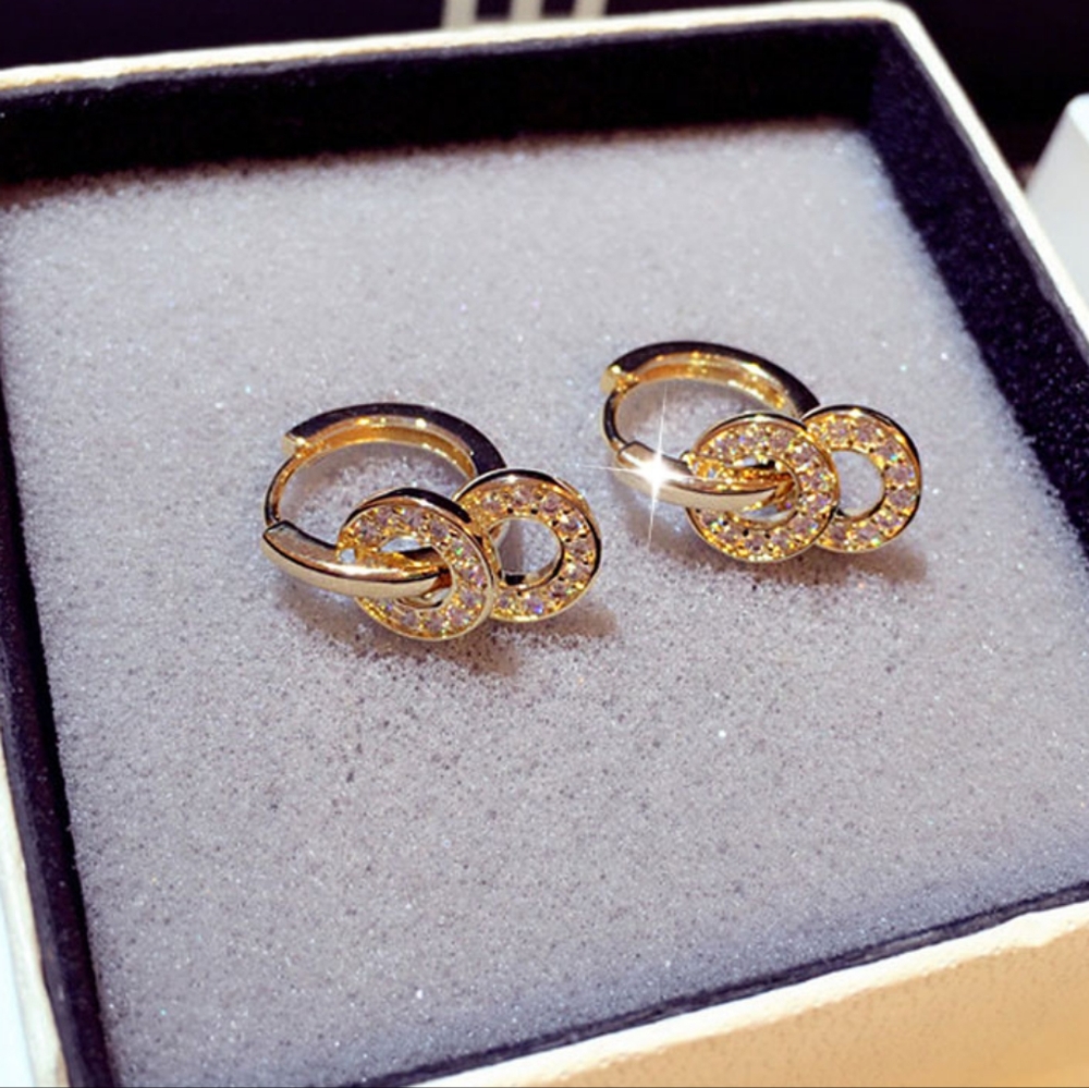 14k gold diamond earrings - Picture 9 of 10